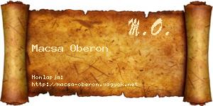 Macsa Oberon névjegykártya